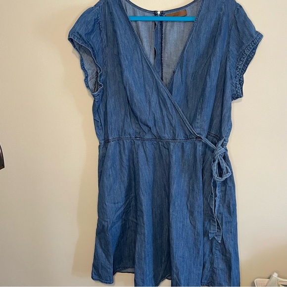 eshakti denim dress Eshakti Womens Dress Short Sleeve Button Up Chambray Denim Pockets Cotton 4X